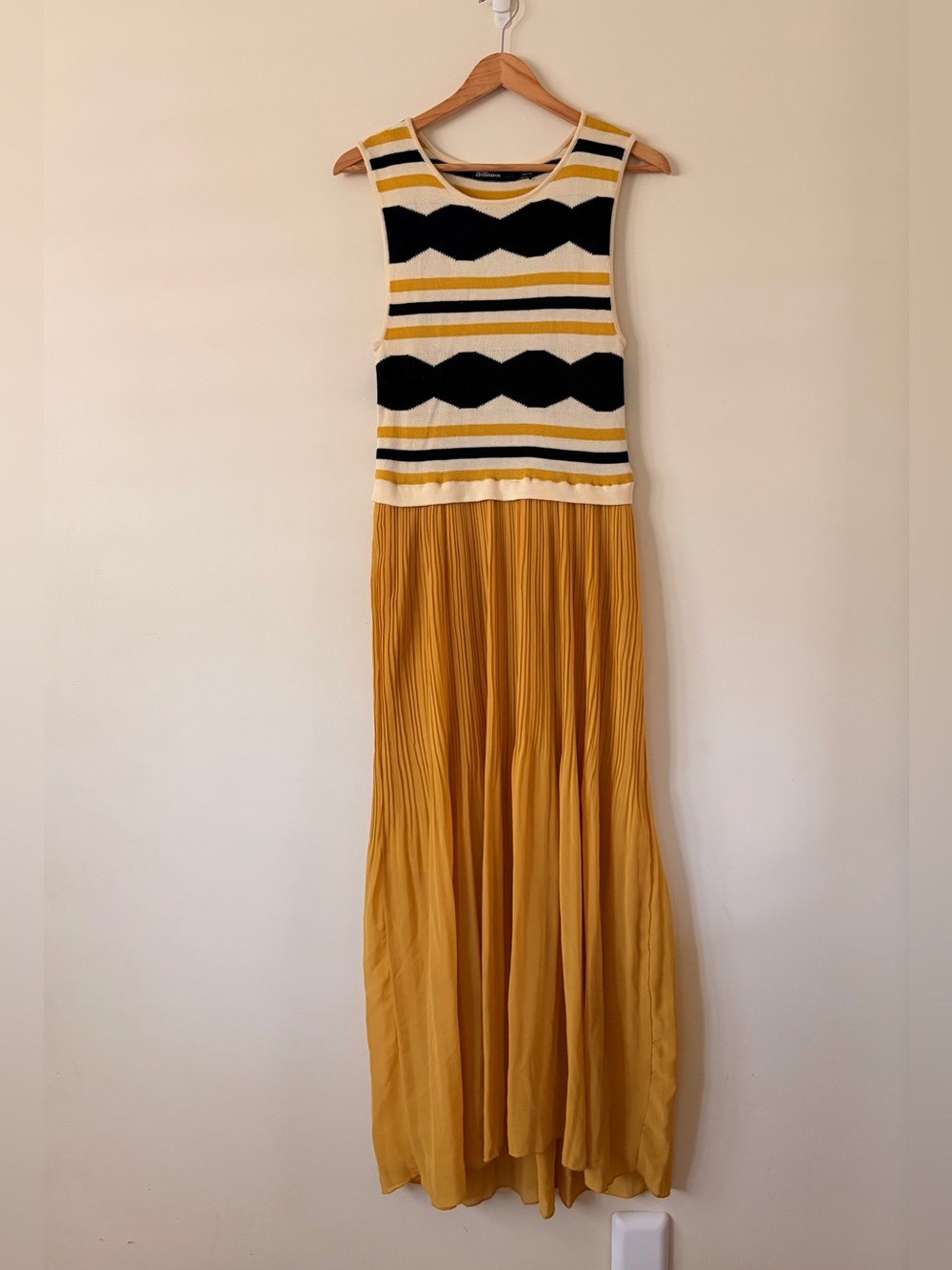 Dear Creatures Mojave Striped Knit Tank & Mustard Pleated Maxi Dress